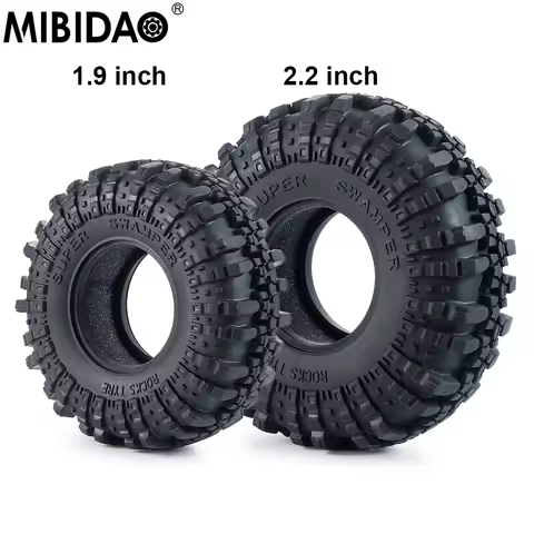 MIBIDAO 1.9"/2.2" Rubber Tires Wheel Rock Tyres For 1/10 Axial SCX10 90046 TRX4 D90 D110 RR10 Wraith