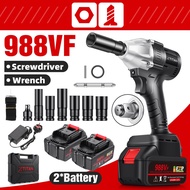 WARRIOR` 1/2'' Inch Electric Impact Wrench Cordless 988VF Battery Impact Drill Set Ratchet Wrench So