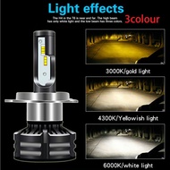 Led H4 H11 H7 9006 Car Headlight 3000k 4300k 6000k 3colour csp N3 2pc