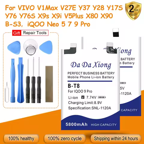 B-Y2 B-U5 BA13 BA10 B-86 B-S3 Battery For VIVO V1Max V27E Y37 Y76S X9i Y28 S16E Y17S Y76 V5Plus X80 