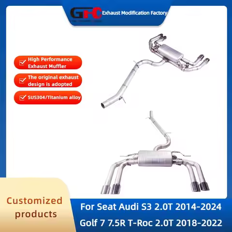 GFC Valvetronic Exhaust pipe for Seat,Audi S3,Golf 7/7.5R,T-Roc 2.0T High-Performance 304 Stainless 