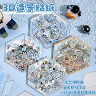 (PQ026) Penguin 3D room sticker | Viral 3D room stickers | Cute activity sticker book sticker book f