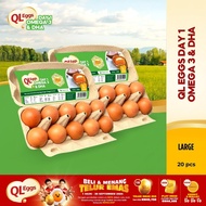 QL Eggs Day 1 Omega 3 & DHA - Large 20pcs Fresh Egg Farm Fresh Egg Telur Segar