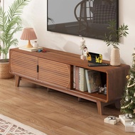 Mid Century Modern Tv Stand For 55/60/65 Inch Tv, 62" Tv Console Table With Fluted Sliding Doors, En