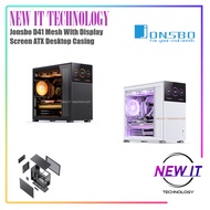Jonsbo D400 & BO400 & D41 Mesh With Display Screen ATX Desktop PC Casing - Black & White