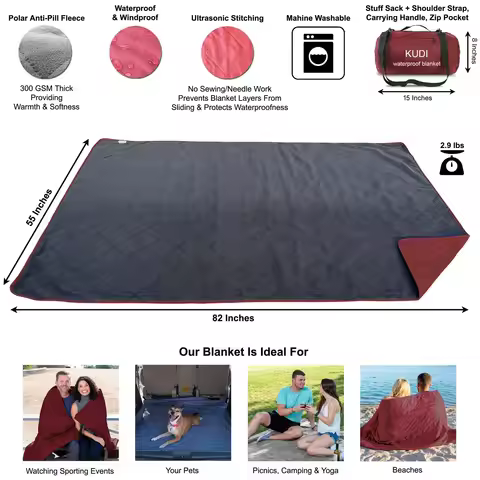 Outdoor Gear Quilted Fleece Yoga Camping Blanket Windproof Waterproof Thickened Picnic Carpet Portab