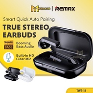 REMAX TWS Earbuds Wireless Earbuds Stereo Earbuds Remax MDTWS18 True Wireless Earbuds For Music Earbuds Bluetooth Bass