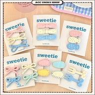 AU - HAIR CLIPS SET OF 2/S 3/S 4PCS KOREAN FASHIONABLE CUTE PREMIUM GLOSSY BANGS CLIP ACCESSORIES ha