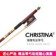 Christina Violin Bow Green Ebony Stick Horse Tail Violin Accessories G29 ทรงหัวเข็มขัดหางม้าสีเขียวส