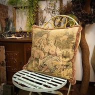 英國製19世紀風情白金漢手工掛毯天鵝絨布靠枕