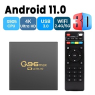 FVBGNHBVCS Q96 MAX tv box Android 11 Amlogic S905 4G 5G Quad Core 64 bit 4K HD Set Top Box Media Player H. 265 1GB 8G Home Thea