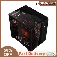 【SHANGZE2】 เคส PC ใสพร้อมจอแสดงผลอุณหภูมิ cpu gpu จอแสดงผล LED ตั้งโต๊ะคอมพิวเตอร์ทาวเวอร์สำหรับ itx