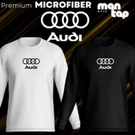 baju mantap audi microfibre jersi sport wear hitam putih senaman baju sukan muslimah lengan panjang 