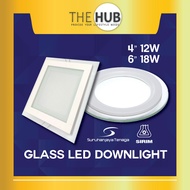 [SIRIM] Glass LED Downlight 12W 18W Round Square Recessed Glass Downlight lampu downlight LED Downli