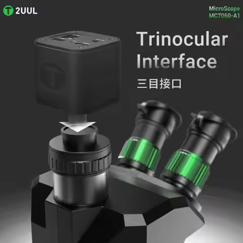 2UUL MC7060 A1 Trinocular Microscope 7X-60X Magnification Stereo Microscope With Digital Camera Inte