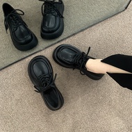 - Size Large Size Japanese Small Leather Shoes Female British Black Thick-Soled Loafers Plus Velvet 