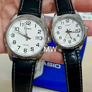 CASIO DATE ANALOG LEATHER DRESS COUPLE LOVER PAIR WATCH MTP/ LTP-1302L-7B GIFT