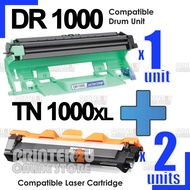 2x Laser Toner Cartridge Compatible to Brother TN1000 TN-1000 1000 HL-1110 1110 DCP-1510 1510 MFC-18