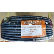 (FUJIROX) PVC FLEXIBLE CABLE 70/0.193 X 3C WAYAR (80M++)/ 70/0.193x3C Flexible Cable/ (CCA)- COPPER 