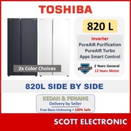 Toshiba 820L NaturePure Series PureAIR Origin Inverter IOT Side by Side Refrigerator GR-RS905WIA-PGY