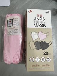 JN95 MASK กล่อง 20ชิ้น หน้ากากอนามัยทรง 3D มาตรฐานญี่ปุ่น ยอดนิยม มีทั้งสีขาว ดำ กรมท่า เทา ชมพู ใหม่สีเบจปั๊ม Japan ทุกชิ้น แท้ 100% พร้อมส่ง