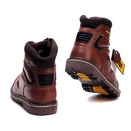 【high quality】COD!Caterpillar Men's Leather Martin Boots Anti-smashing steel toe cushioning shoes wear resistant safety shoes