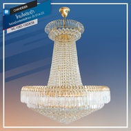 WH โคมไฟระย้า เม็ดคริสตัลสีทอง (ขนาด 100cm/80cm/60cm) ขั้ว E14 รุ่น WL-1085-KG-[1000-800-600]