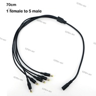 70cm 1 to 5 way Splitter Cable 5.5*2.1mm female to male main cable 18awg branch cable 22awg 12V DC P