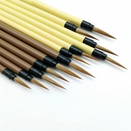 }{“+ 3Pcs/Set Brown Hook Line Fine Paint Brush Chinese Calligraphy Brush Pen Weasel Hairpaint Brush Art Stationary Oil Painting Brush