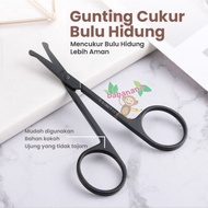 MATA Nose Hair Scissors Blunt Tip Eyebrows Mini Thread Stainless Black