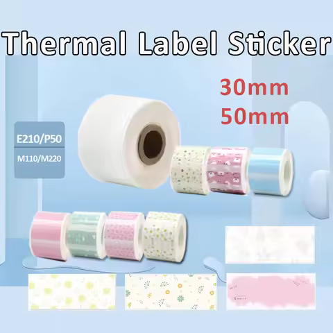 30mm 50mm Colorful thermal paper Sticker for Phomemo M110 M220 M200 E210 P50 DETONG P1 WP9520 Machin