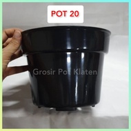 Pot Bunga Tanaman Plastik Hitam 20 - Pot Hitam No 20