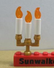 【積木2010】樂高 LEGO 珍珠金色 燭台 + 蠟燭 / 蠟燭台 道具 73117 37762 (U-15)