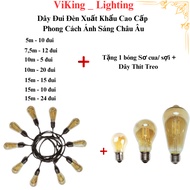 (COMBO) Edison Light Bulb Yellow Shell Tea S14 G45 A60 ST64 4W 6W 8W With Lamp Holder Wire 5 7 10 15