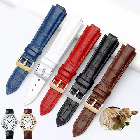 Genuine Leather Watchband for Convex mouth Belt Women's Strap 14*8mm 16*8mm 18*11mm 20mm Watch Acces