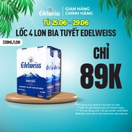 Lốc 4 lon Bia Tuyết - Edelweiss 330ml/lon