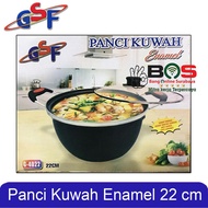Enamel Glass Lid Gravy Pot Multipurpose Ear Pot GSF 4022 GSF-4022 GSF4022