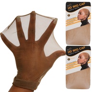 BEEOS Dark Brown Skinlike HD Wig Cap for Women, 4 Pieces Invisible Ultra-thin Stretchy Stocking Caps