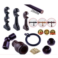 Aksesori Kayu Langsir - Tapak Penutup Gelang L-Shape Penyambung / Wooden Curtain Rod Accessory - Bra