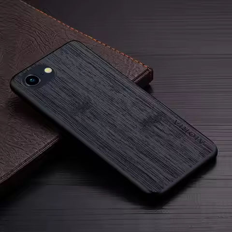 Case for iPhone 17e 16e Funda Straight Wood Grain PU Leather Phone Cover for iPhone 17e Case Capa