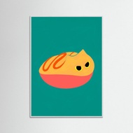 【掛畫】泰國插畫家 Erdy - 蛋捲貓－貓咪插畫海報 臥室客廳