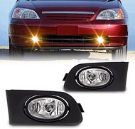 Fog Lights Assembly Compatible With HONDA Civic 2/4DR 2001-2003 Included Switch And Wiring Kit OEM P