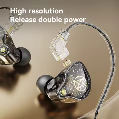 HiFi Earphone 3.5mm Detachable Wired Headphones with Microphone Monitor Sport Running Music Earbuds 