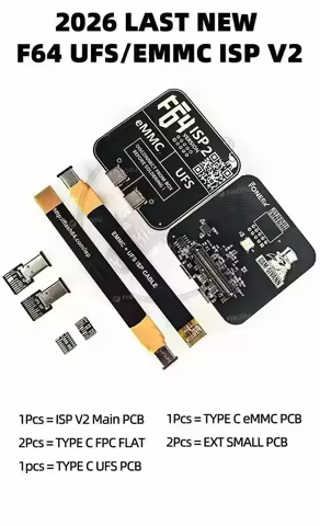 2026 LAST NEW F64 UFS/EMMC ISP V2 F64 Flash 64 UFS eMMC ISP Adapter for F64 lite box ultra box