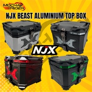 NJX BEAST 45L 55L Aluminium Top Box Kotak Motosikal Aluminium Peti Motosikal Aluminium Kotak