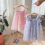2026 Korean Children's Clothing Butterfly Embroidered Gauze Girls Dress 2026 Summer Style Children's