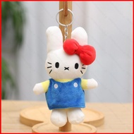 SQ1 Miffy x Hello Kitty Plushie Bunny Plush Doll Keychain with Bow Kawaii Bag Charm QS1