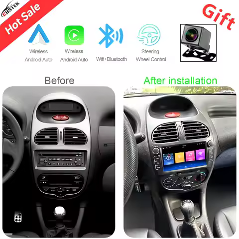 CHSTEK Android For Peugeot 206 2000-2008 206CC 206SW Car Radio Head Unit Carplay Navigation WIFI GPS