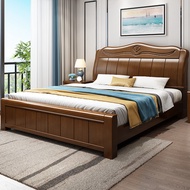 【SG Sellers】Solid Wooden Bed Frame Bed Frame With Mattress Queen/King Bed Frame Storage Bed Frame