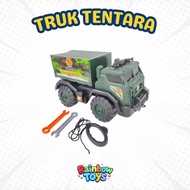 Children's Toy Army Car Manual Truck Box Pull Rope Army